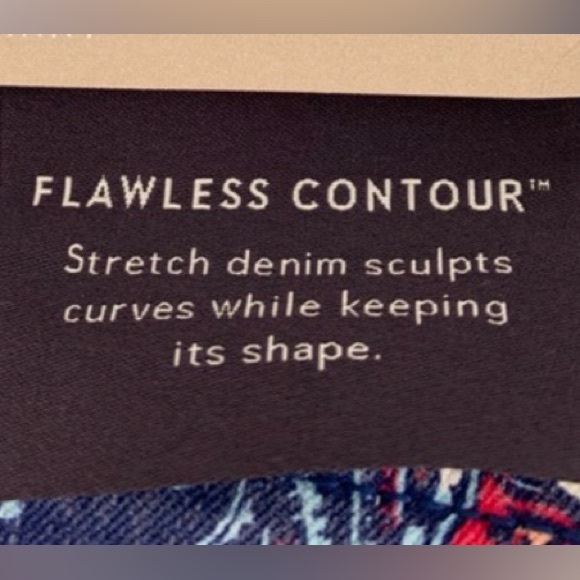 Jeans CHICO’S NYDJ Lift Tuck MYKONOS PAISLEY SKINNY ANKLE Blue Red Pink Size 6 - Picture 12 of 13